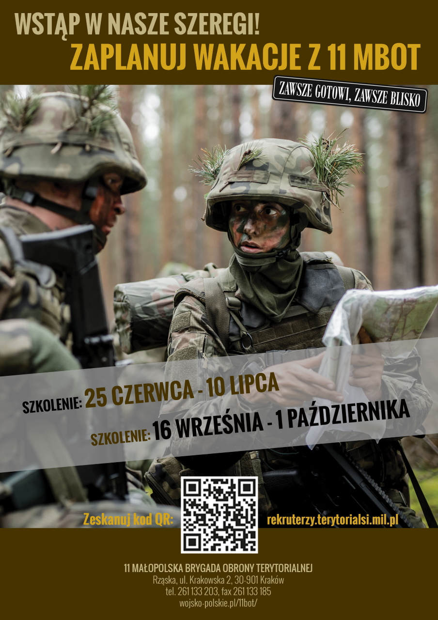 Plakat Wakacje z 11 MBOT - maj 2022 r. Plakat Wakacje z 11 MBOT - maj 2022 r.