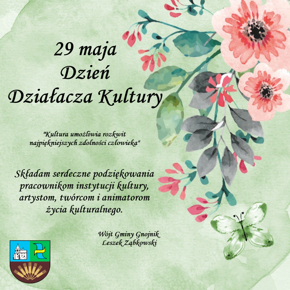 Życzenia Wójta Gminy Gnojnik z okazji Dnia Działacza Kultury