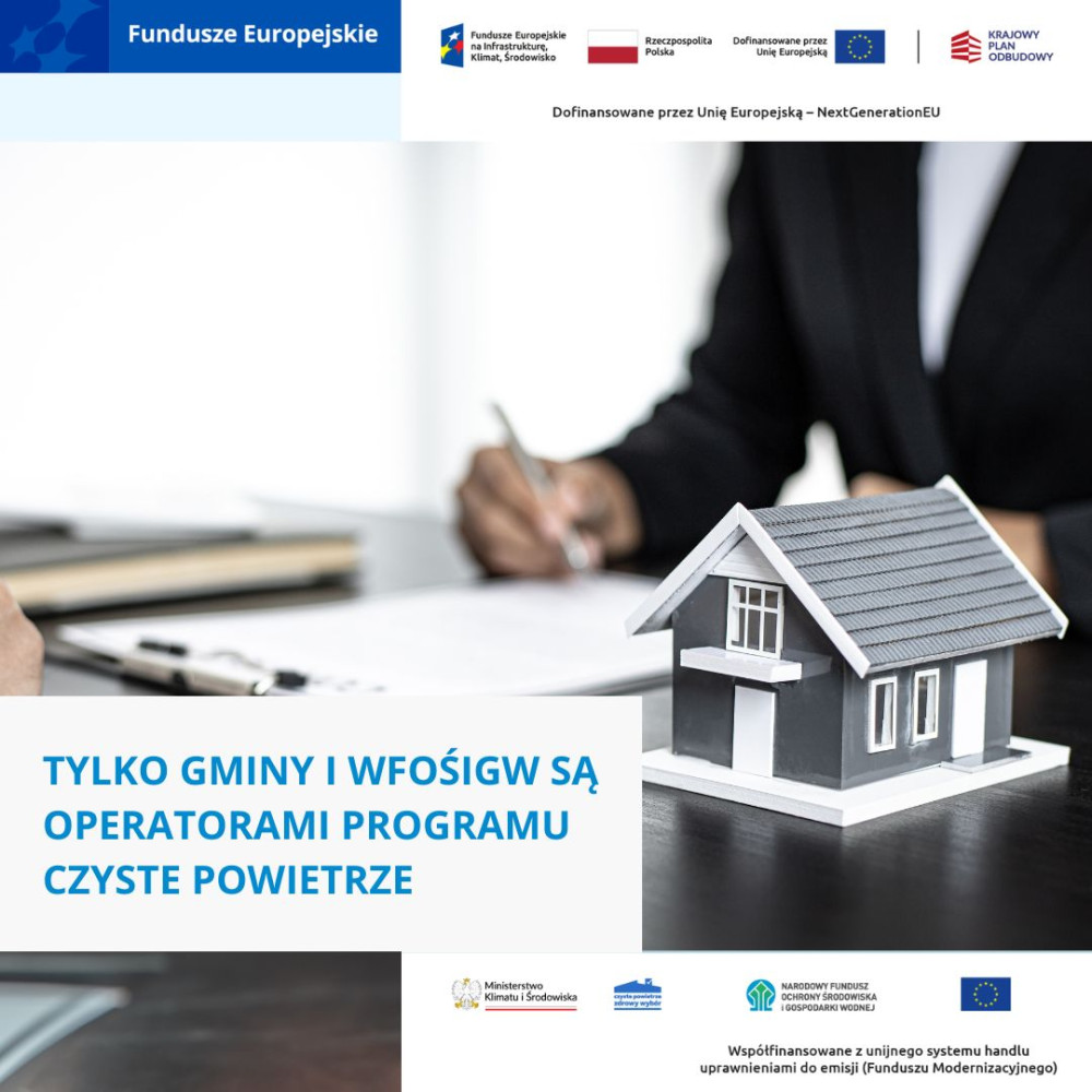 Plakat informacyjny dotyczący programu "Czyste Powietrze"