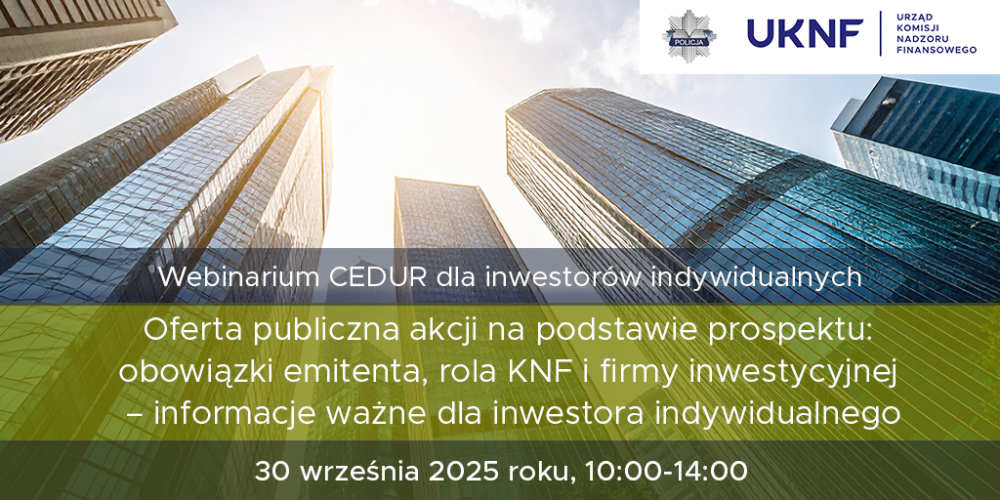 Webinarium CEDUR dla inwestorów indywidualnych - plakat