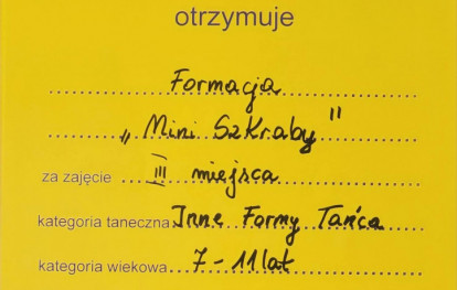 Dyplom dla Mini Szkrabów