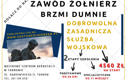 Plakat - Dobrowolna służba wojskowa