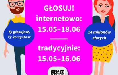 Plakat promujący głosowanie nad Budżetem Obywatelskim Województwa Małopolskiego w roku 2023