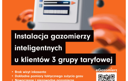 Plakat dotyczący akcji wymiany gazomierzy Plakat dotyczący akcji wymiany gazomierzy