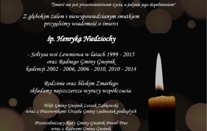 Zawiadomienie o śmierci śp. Henryka Niedziochy Zawiadomienie o śmierci śp. Henryka Niedziochy