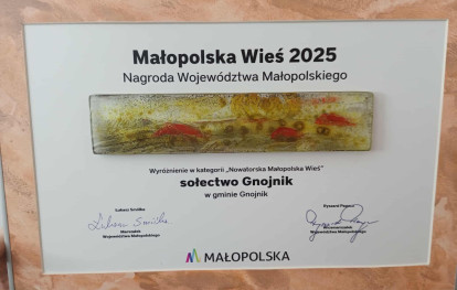 Wyróżnienie dla sołectwa Gnojnik w konkursie Małopolska Wieś 2025