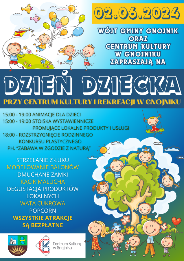 Plakat wydarzenia: Dzień Dziecka w Gnojniku!